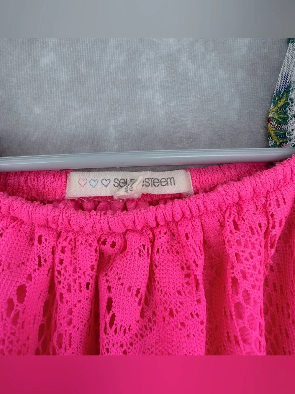 Girls 6X Hot Pink Lace Tank Top with white Shorts Set